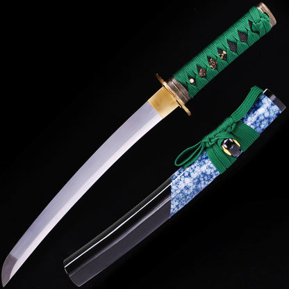 Green Handle & Blue Marbled Saya Tanto