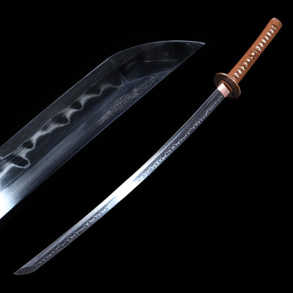 Sanmai-Gumi Clay Tempered Katana, Koi Fish Relief Gold Silver Plated Copper Fittings