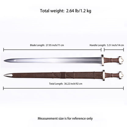 Viking sword battle ready medieval replica Size chart