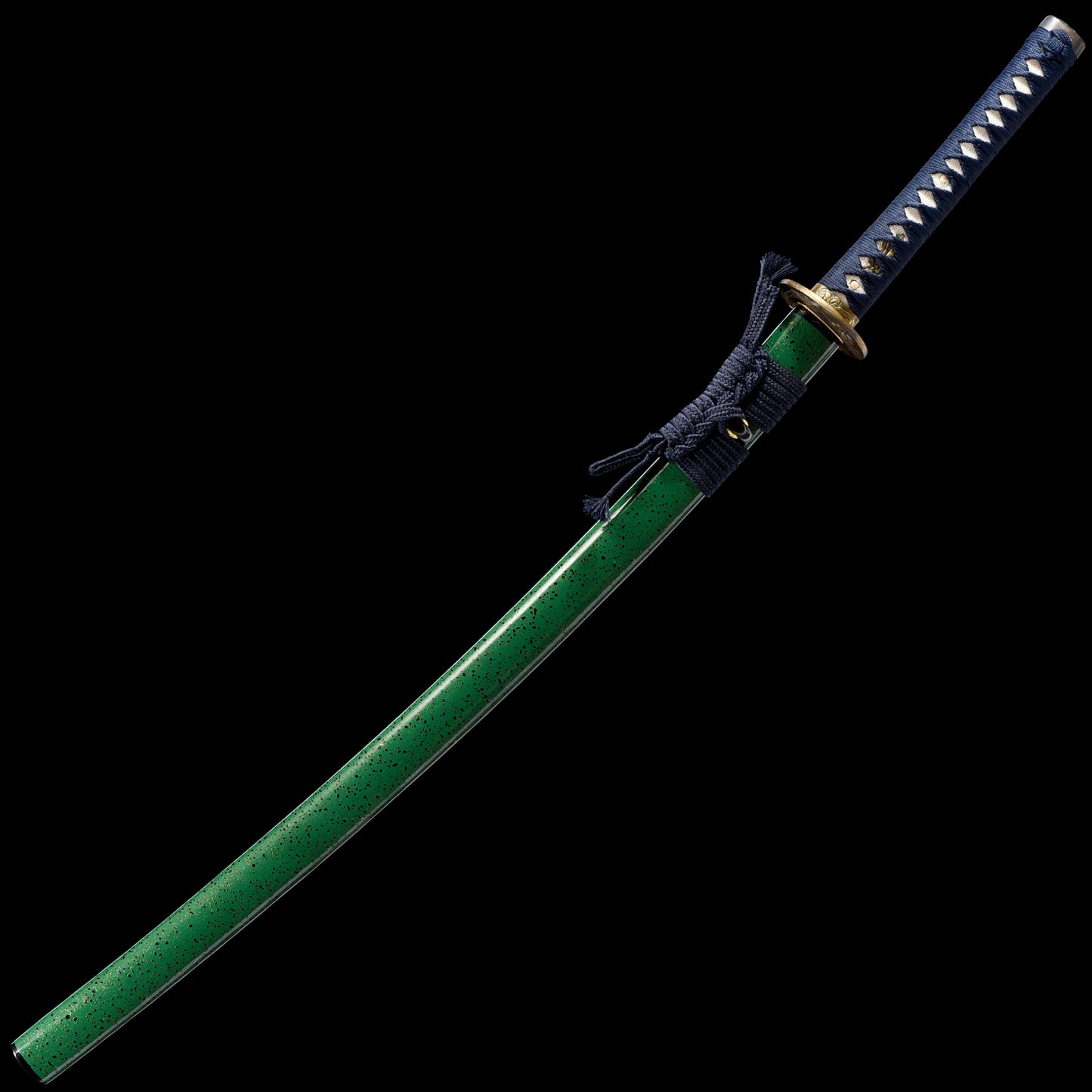 Katana sword T10 clay tempered - side profile with saya scabbard