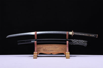 Horn Edged Ray Skin Gloss Lacquer Saya Gold Silver Plated Copper Fittings Full Tang Sword