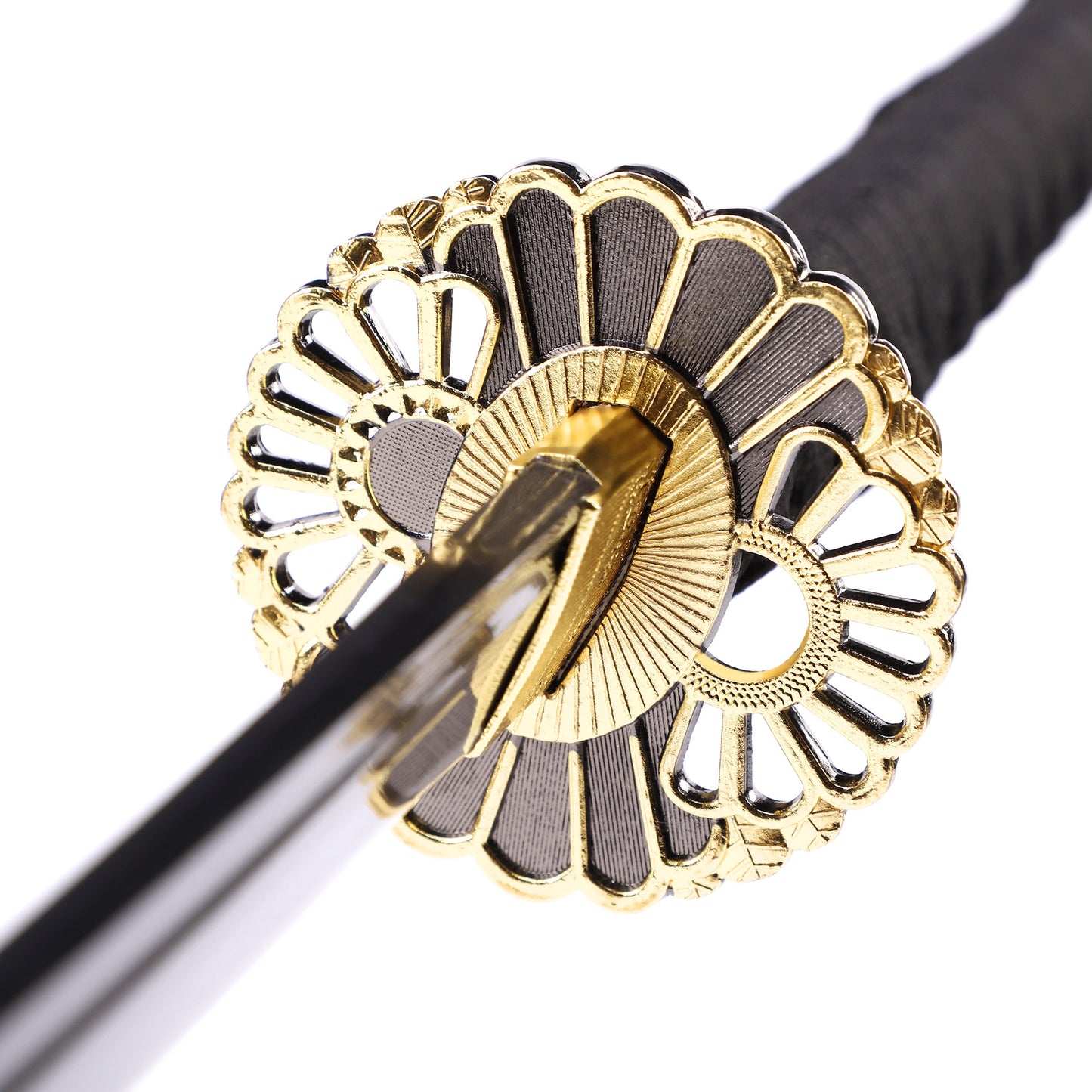 65Mn steel chrysanthemum openwork katana - Close up of Hand Protection