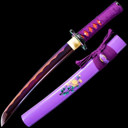 Purple Tanto with Chrysanthemum Saya