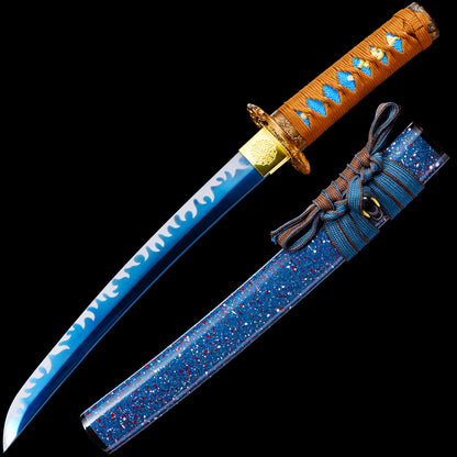 Blue Blade Wave Pattern Tanto