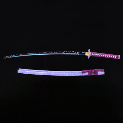 Purple Dragon katana with saya scabbard - full set view
