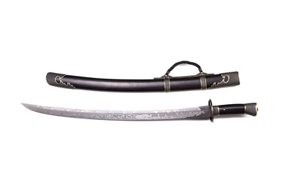Solid Purple Sandalwood Saya Hand Cloud Carved Brass Fittings Premium Sword