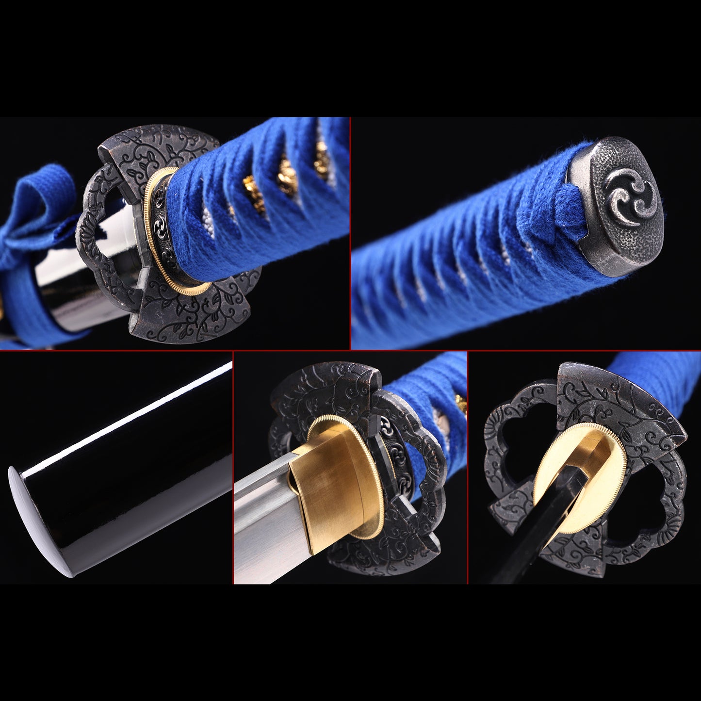 Blue Handle & Black Saya Samurai Katana
