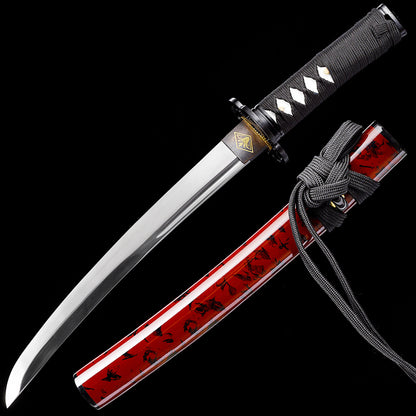 Red Saya & Black Handle Tanto