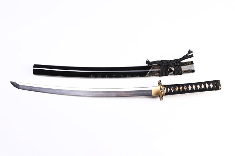 Black & Gold Dragon Relief Samurai Katana