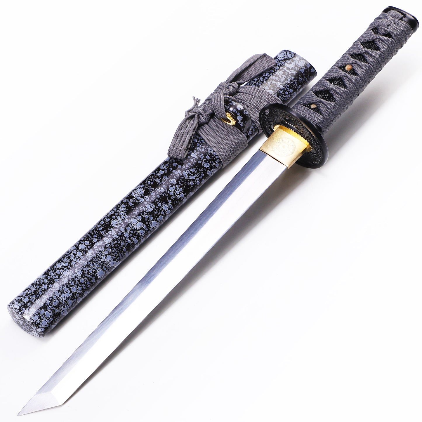 Grey Handle & Snowflake Pattern Tanto