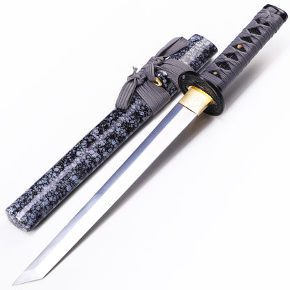 Grey Handle & Snowflake Pattern Tanto