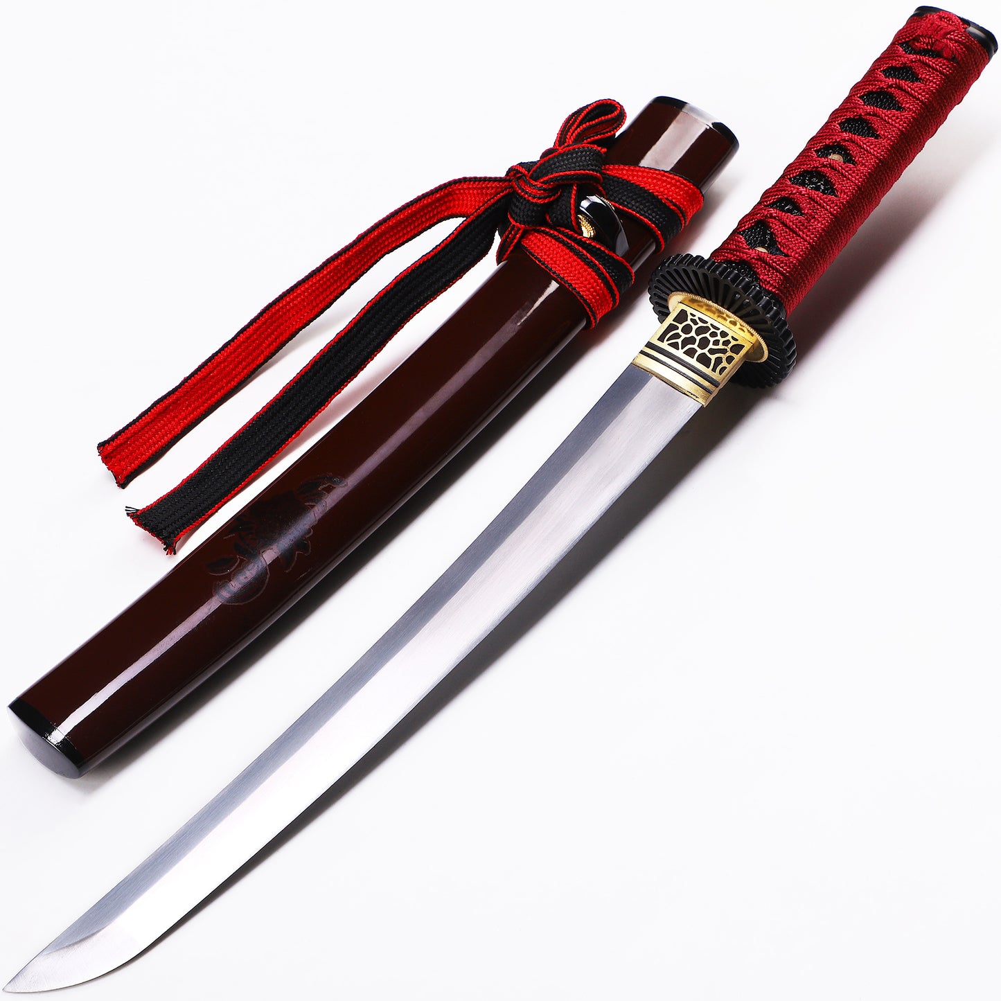Red Handle & Brown Saya Tanto