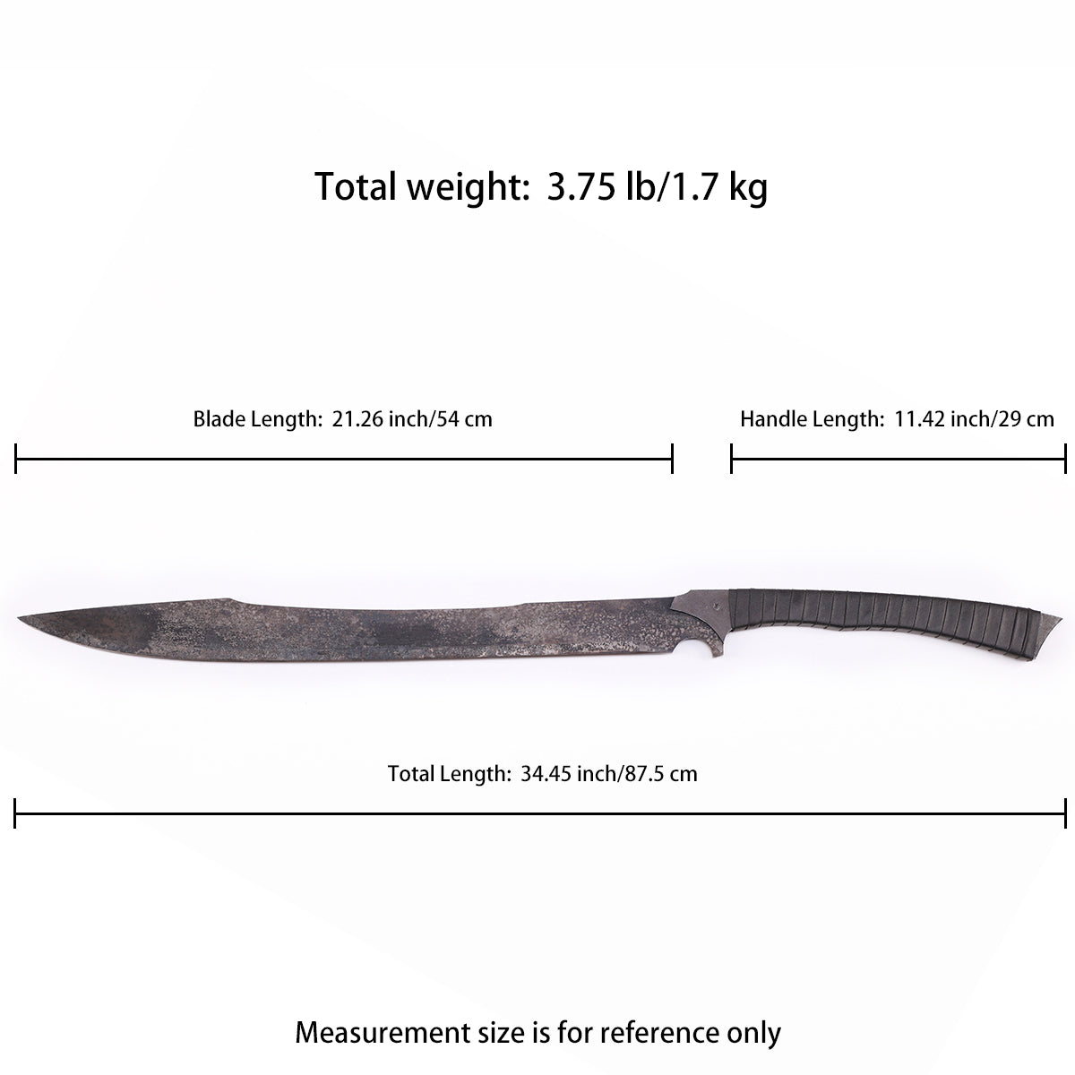Tactical Shark Sword - Size chart