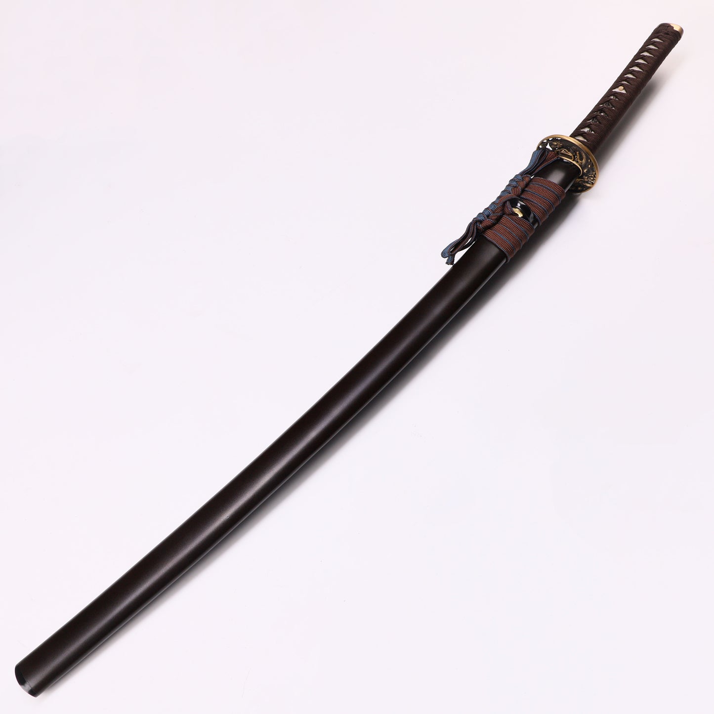 Katana sword 41 inch full tang - angled view blade curvature showcase