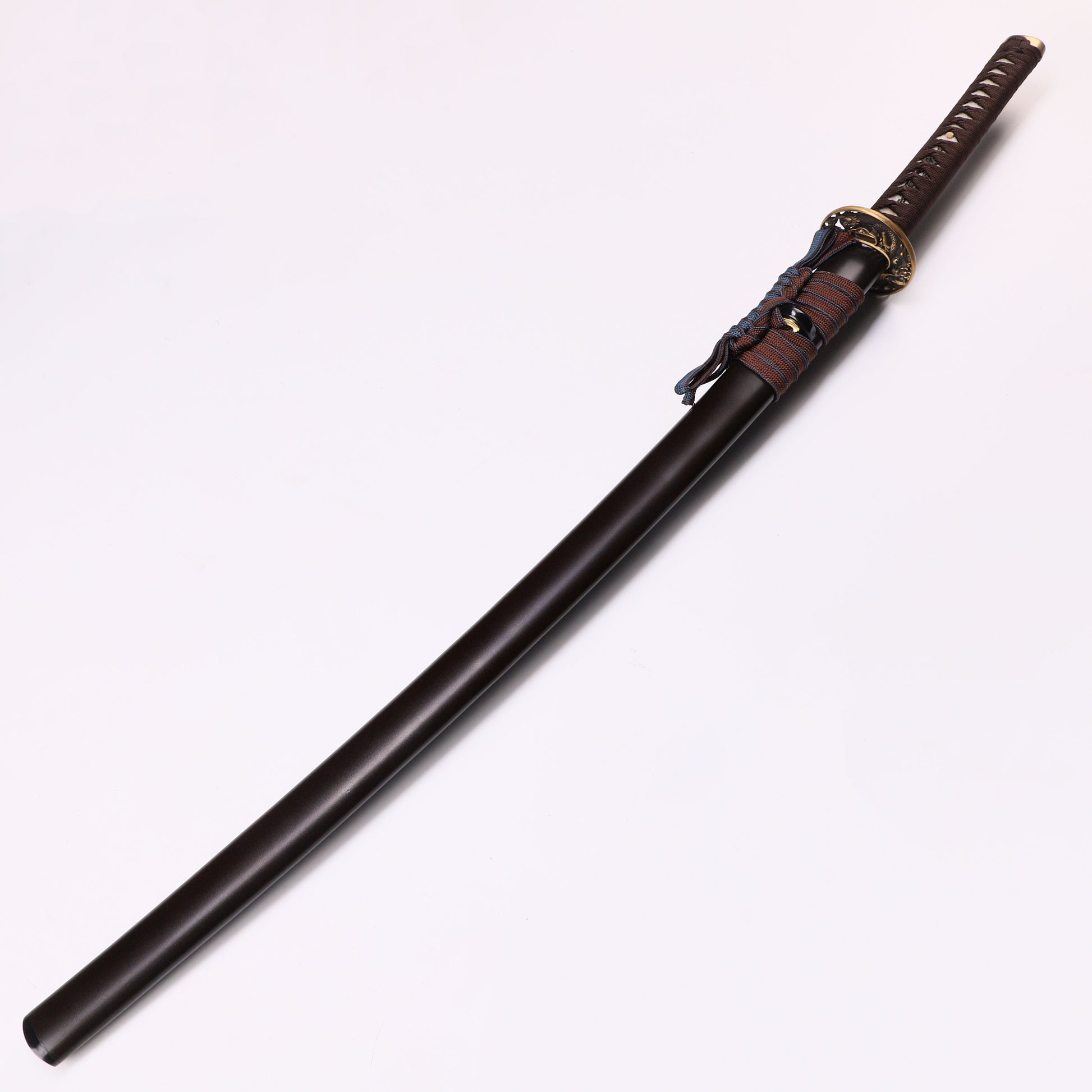 Katana sword 41 inch full tang - angled view blade curvature showcase