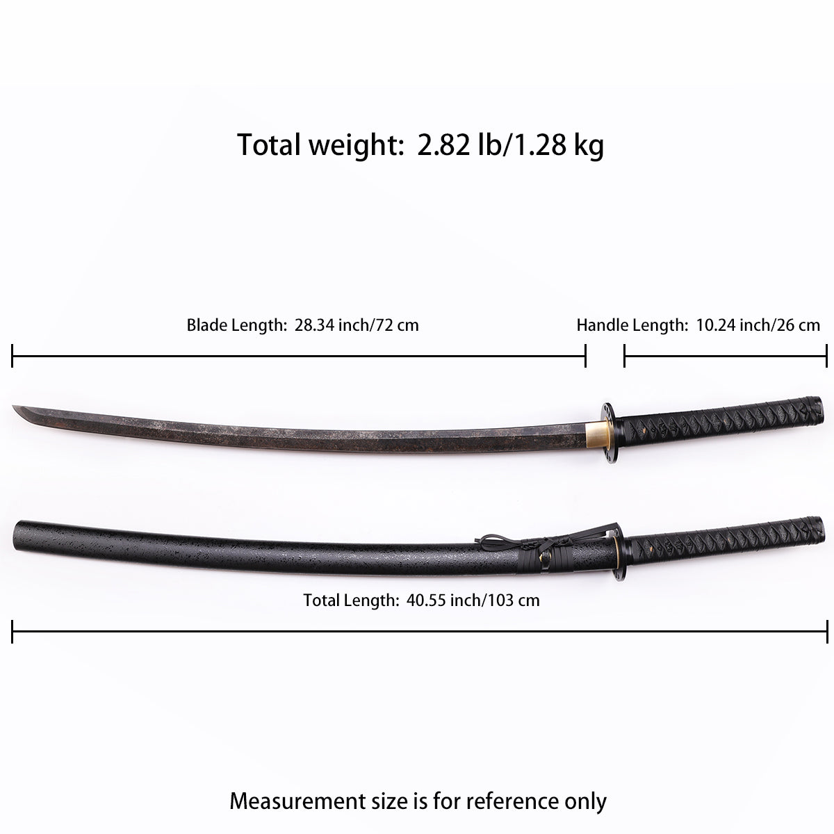 Hattori Hanzo Katana Tactical Sword  - Size chart