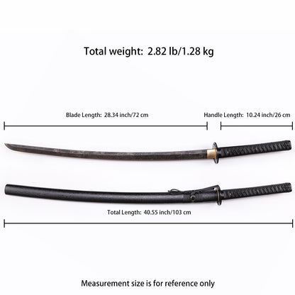 Hattori Hanzo Katana Tactical Sword  - Size chart