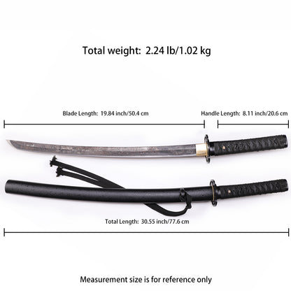 handmade Japanese katana - Size chart