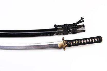 Black & Gold Dragon Relief Samurai Katana