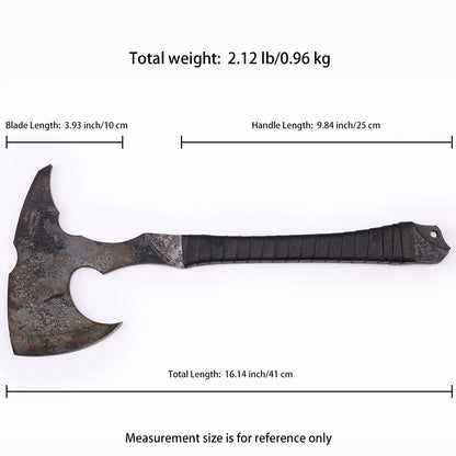 Tactical Axe full length view - Size chart