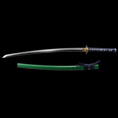 Katana sword with wooden saya scabbard - full set view