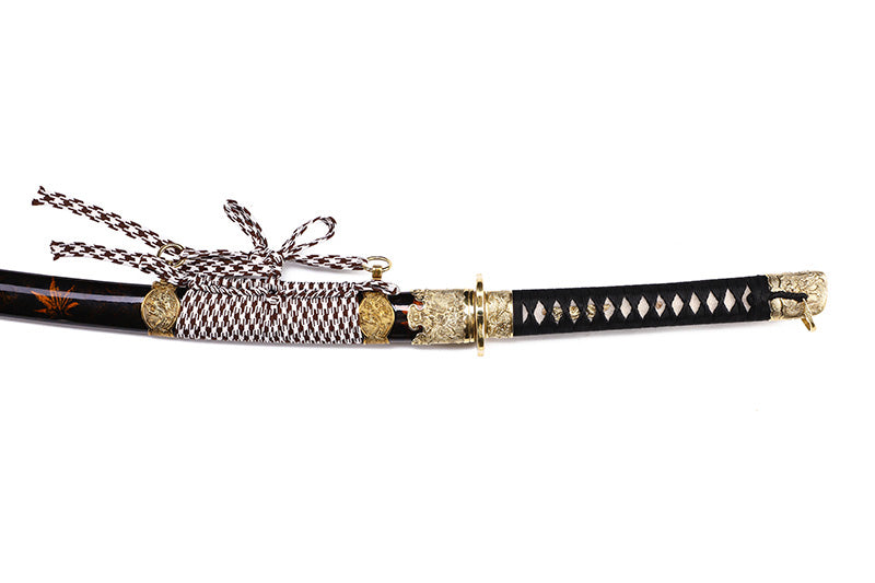 Black Maple Leaf Pattern Samurai Katana