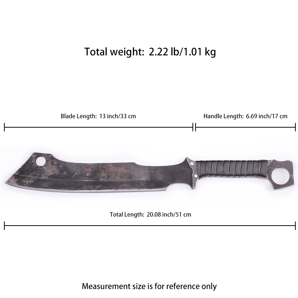 Tactical Overbuilt Knife- Size chart