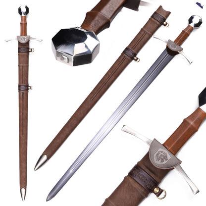 Side view: Medieval Western Sword - Front and side display