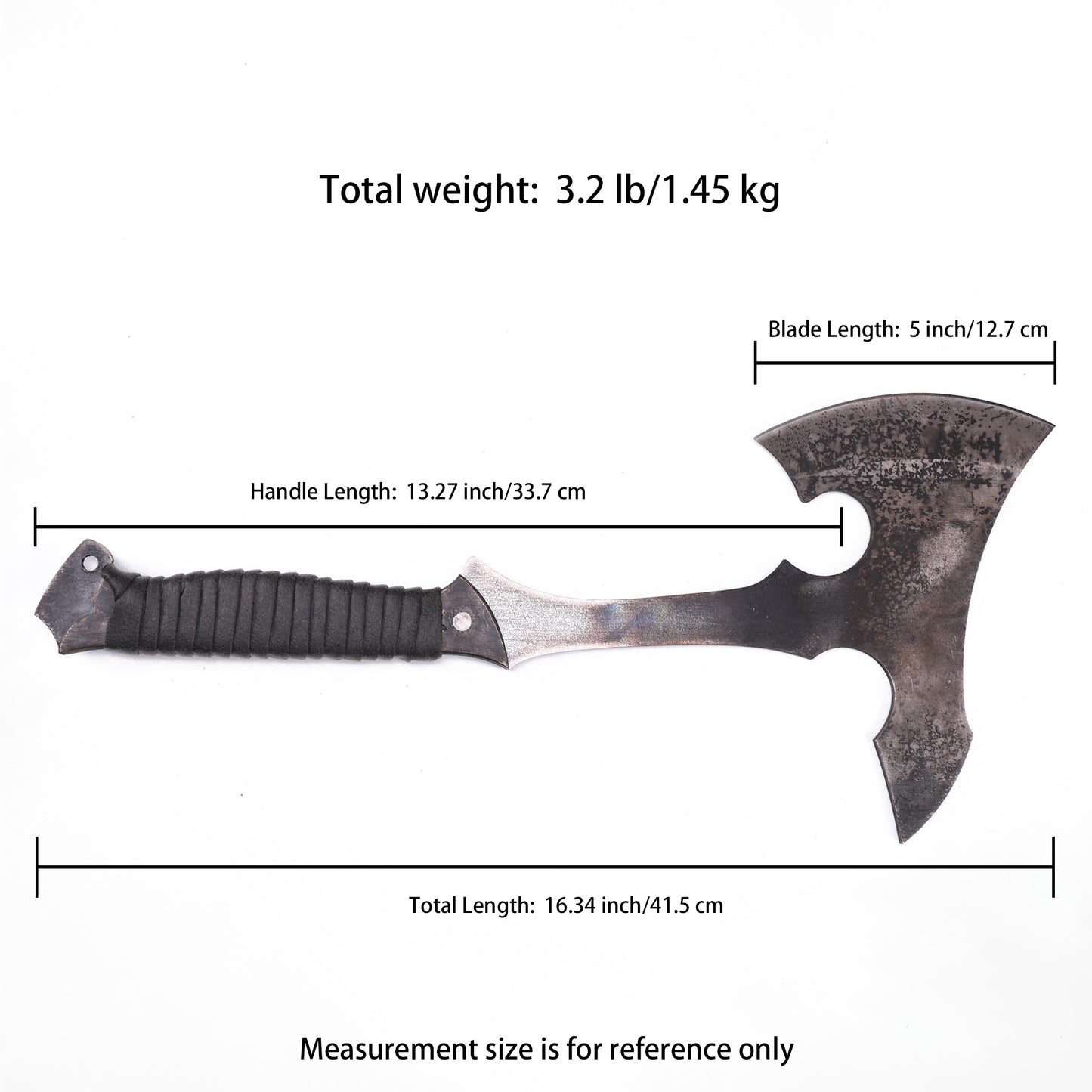 Dimensional drawing: Battle Axe - Dimensional annotation