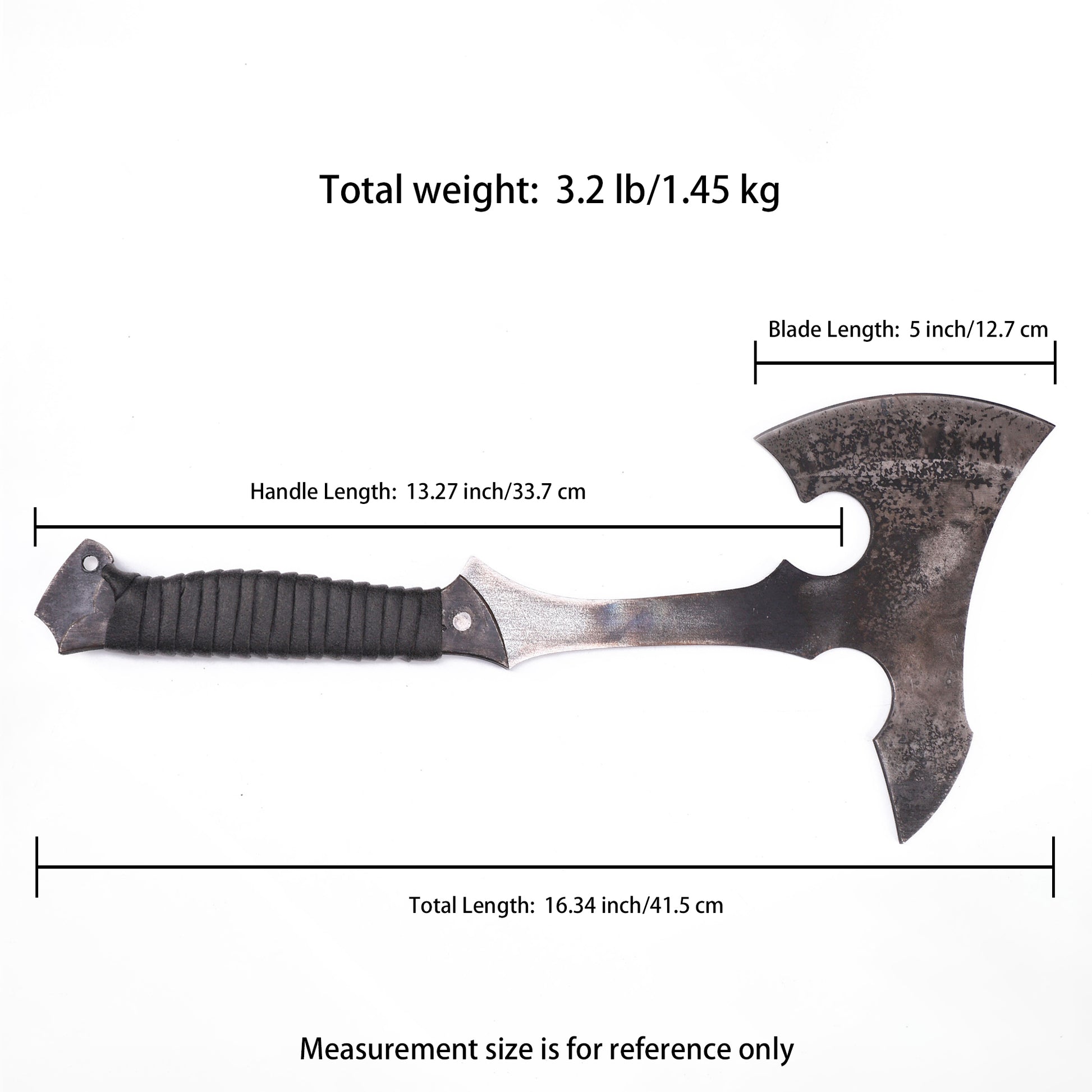 Dimensional drawing: Battle Axe - Dimensional annotation