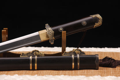 Precious Ebony Wood Saya & Handle, Vintage Carved Copper  Dagger