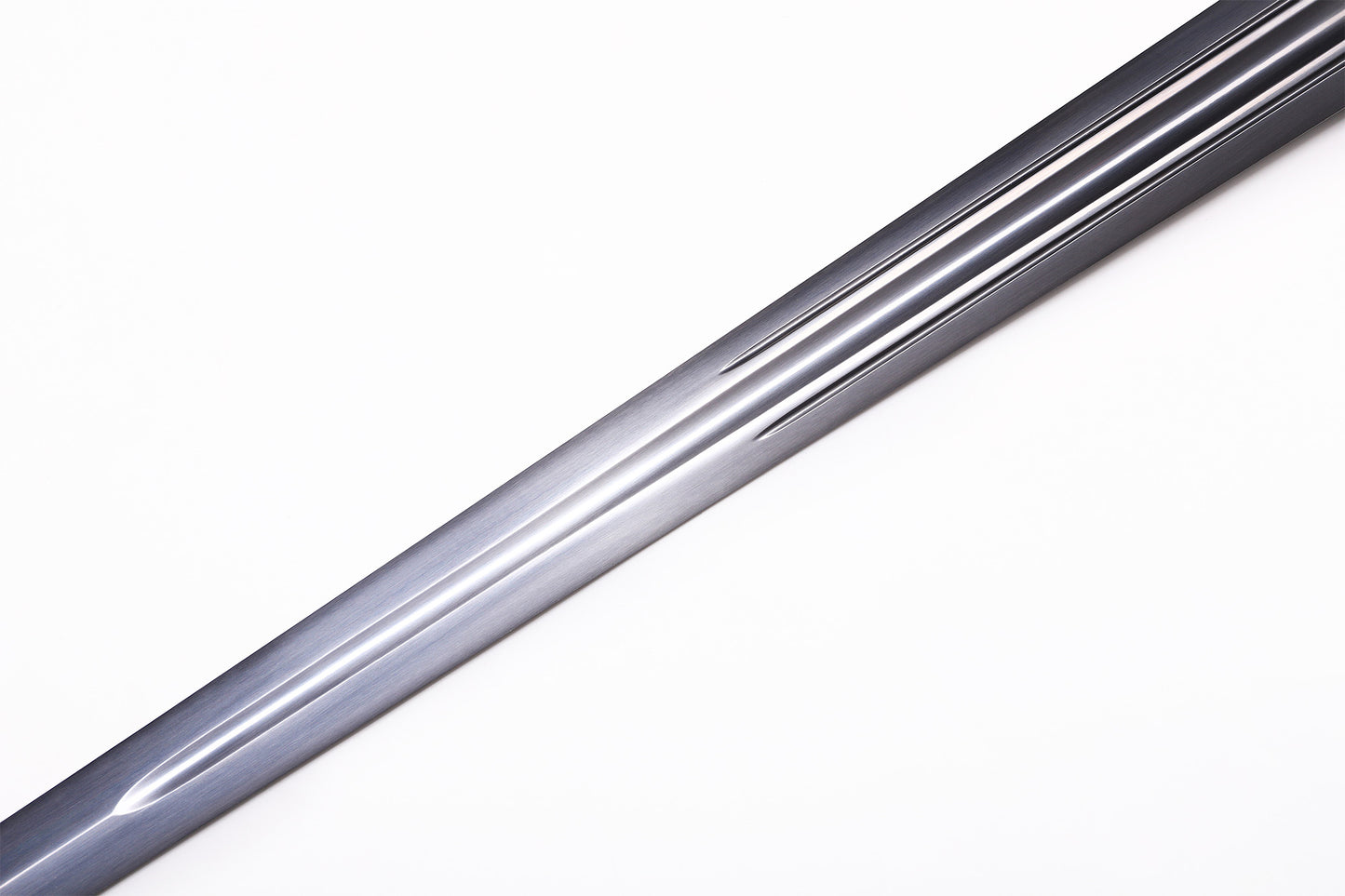 Medieval European Two Handed Sword, Vintage Crossguard Twisted Pommel Leather Scabbard