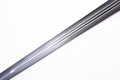 Medieval European Two Handed Sword, Vintage Crossguard Twisted Pommel Leather Scabbard