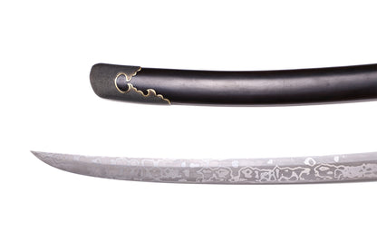 Solid Purple Sandalwood Saya Hand Cloud Carved Brass Fittings Premium Sword