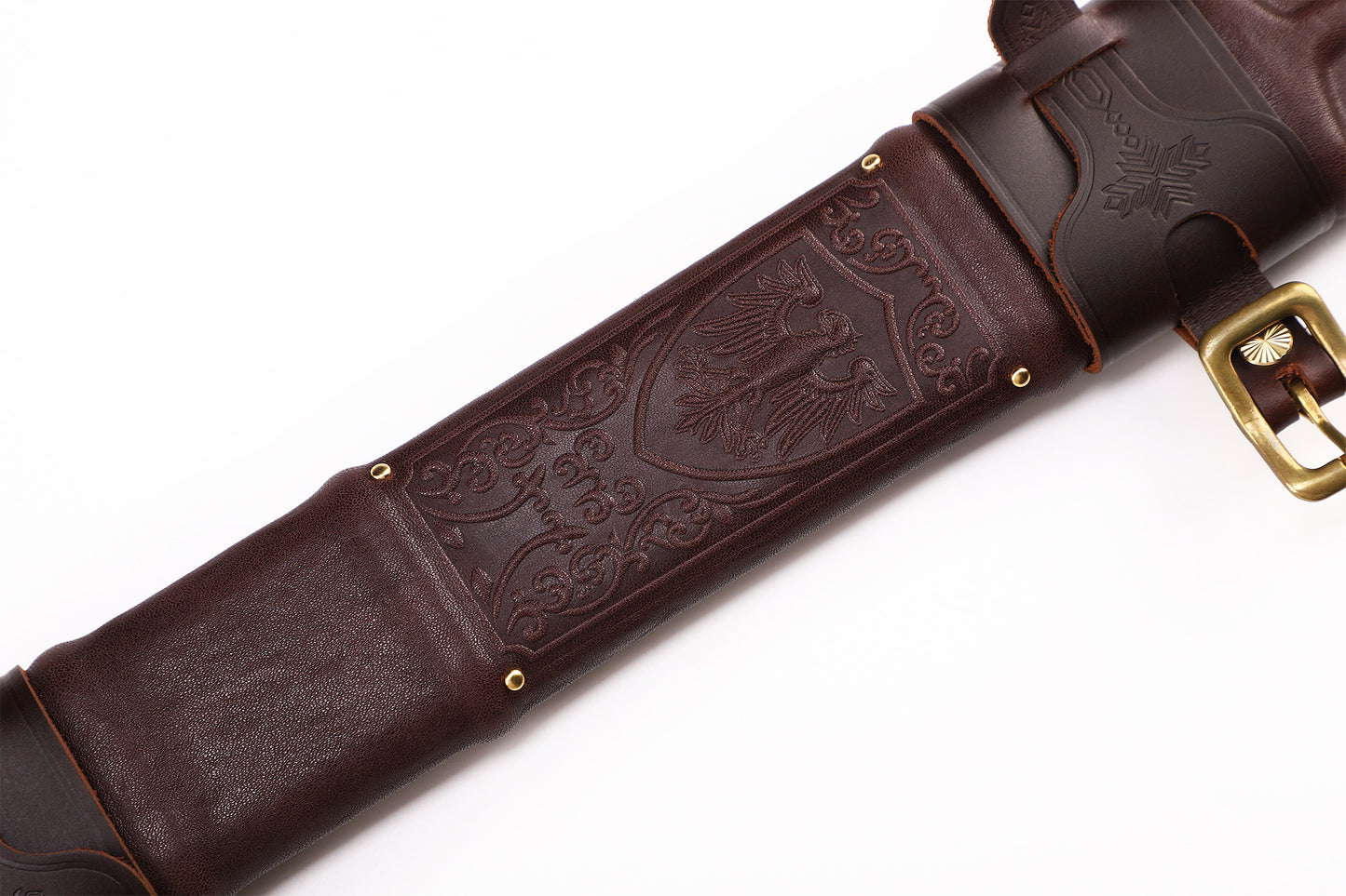 Medieval European Two-Handed Sword, Crossguard Ruby Pommel Full