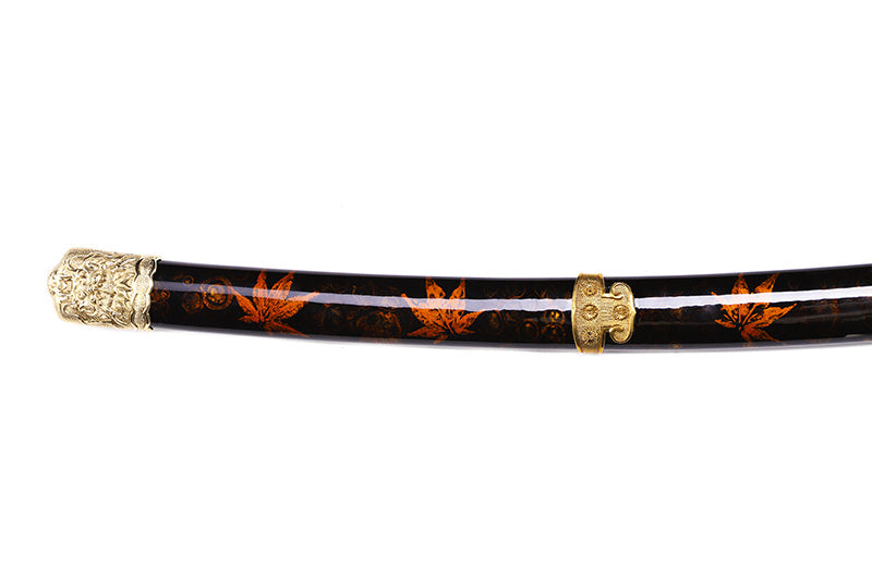Black Maple Leaf Pattern Samurai Katana