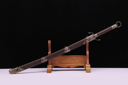 Solid Wenge Wood Ruyi Cloud Brass Fittings Traditional Martial Arts Training Sword