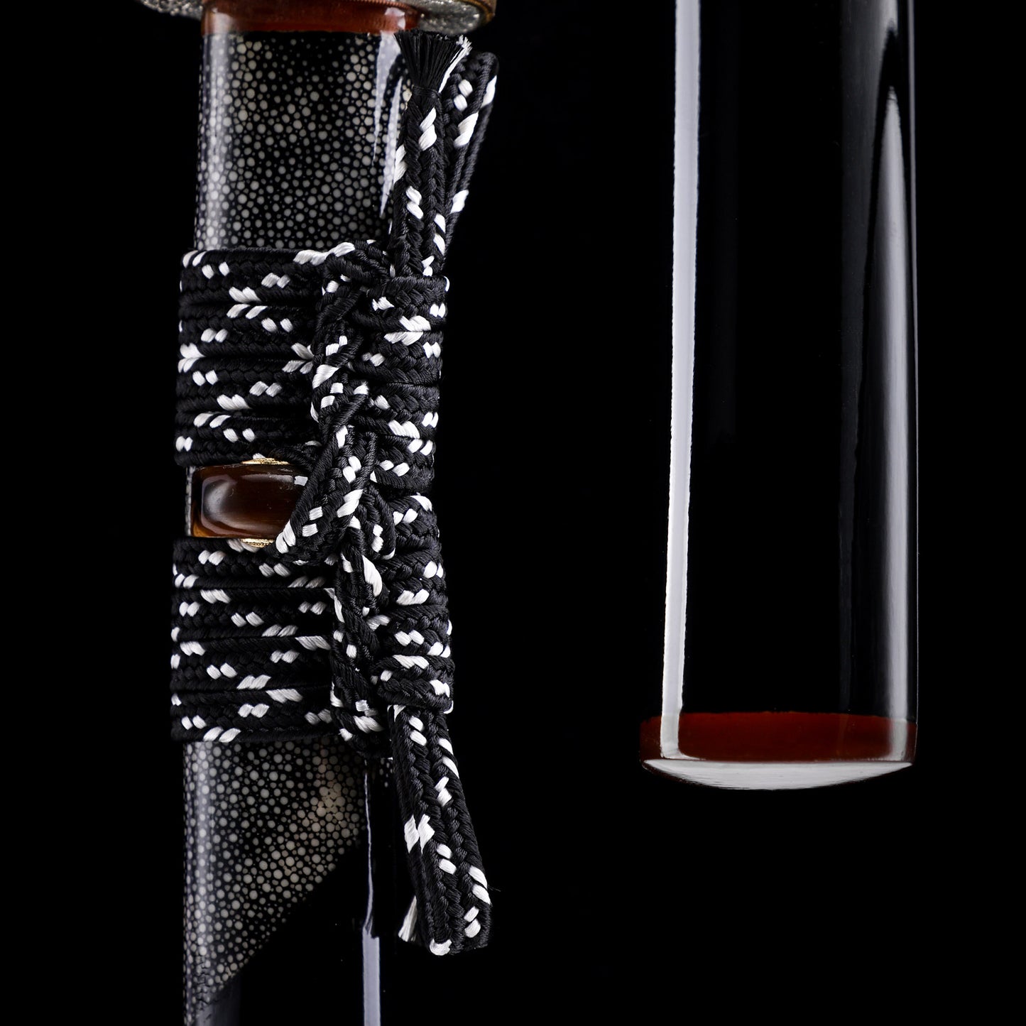 Universe Twist Pattern Clay Tempered Katana, Gold & Silver Plated Copper Fittings