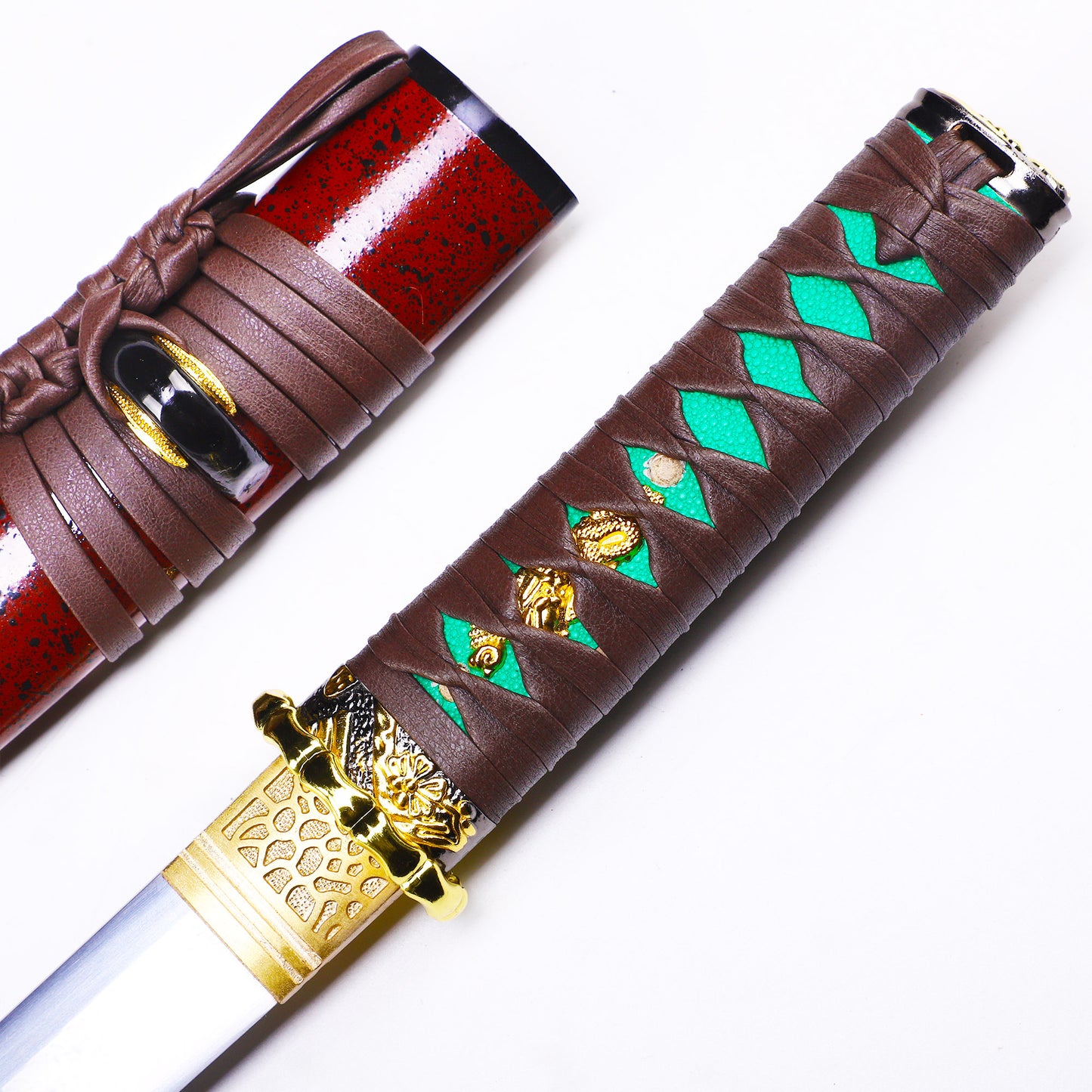 Red Saya & Green Handle Tanto