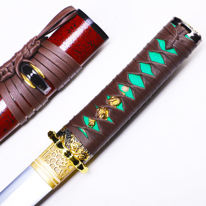 Red Saya & Green Handle Tanto
