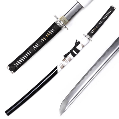 Silver Dragon Tsuba Samurai Katana