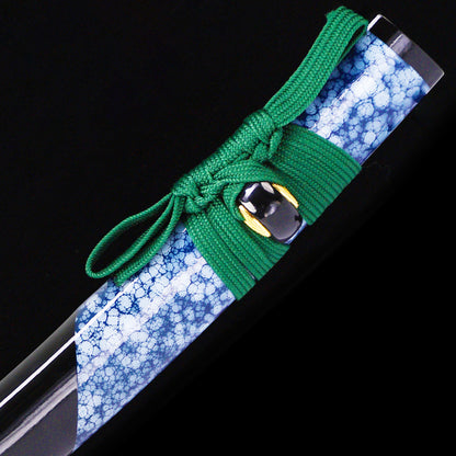 Green Handle & Blue Marbled Saya Tanto