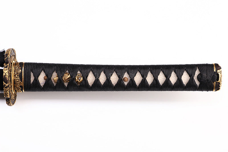 Black & Gold Floral Openwork Samurai Katana