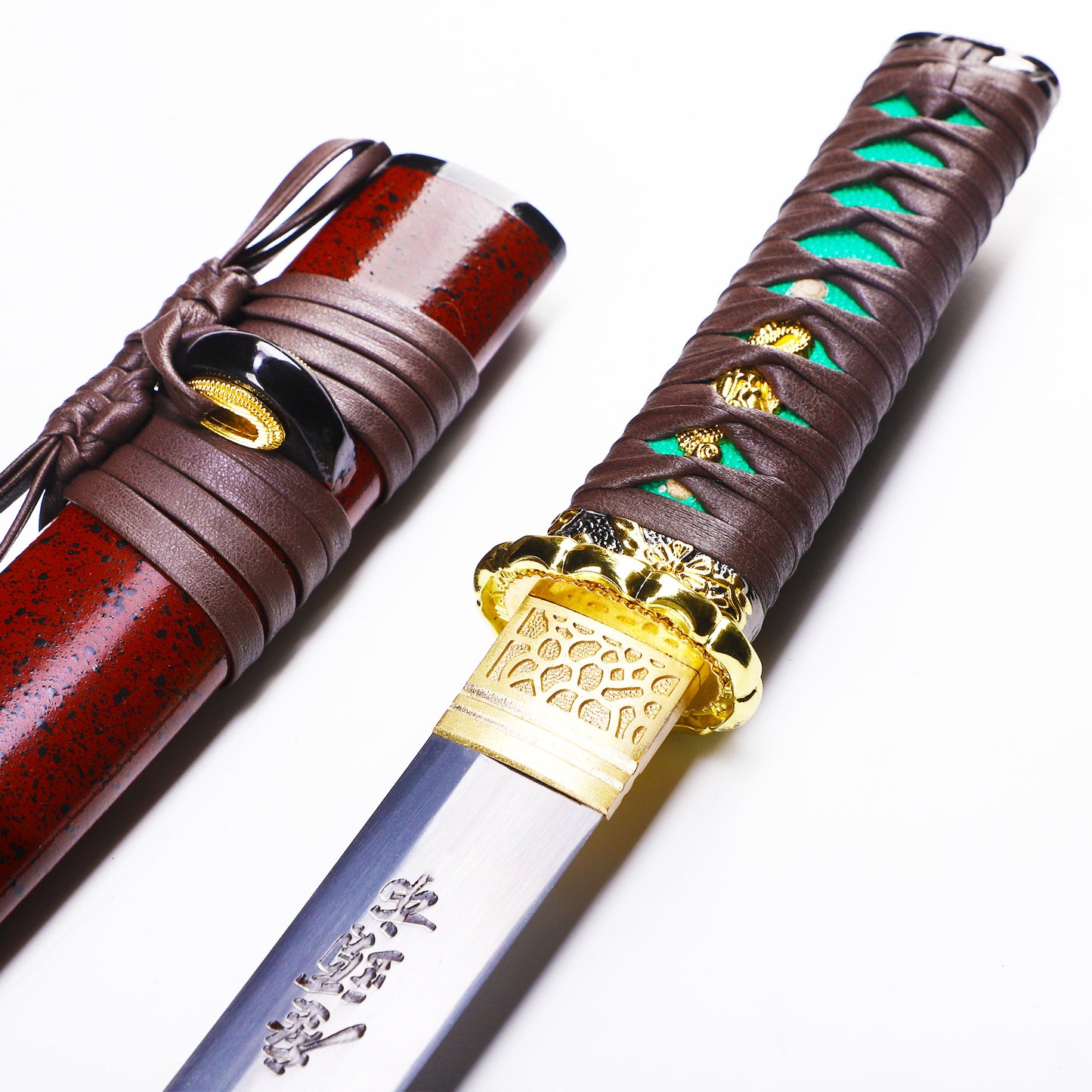 Red Saya & Green Handle Tanto