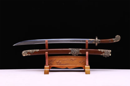 Solid Sourwood Scroll Relief Vintage Brass Fittings Sword