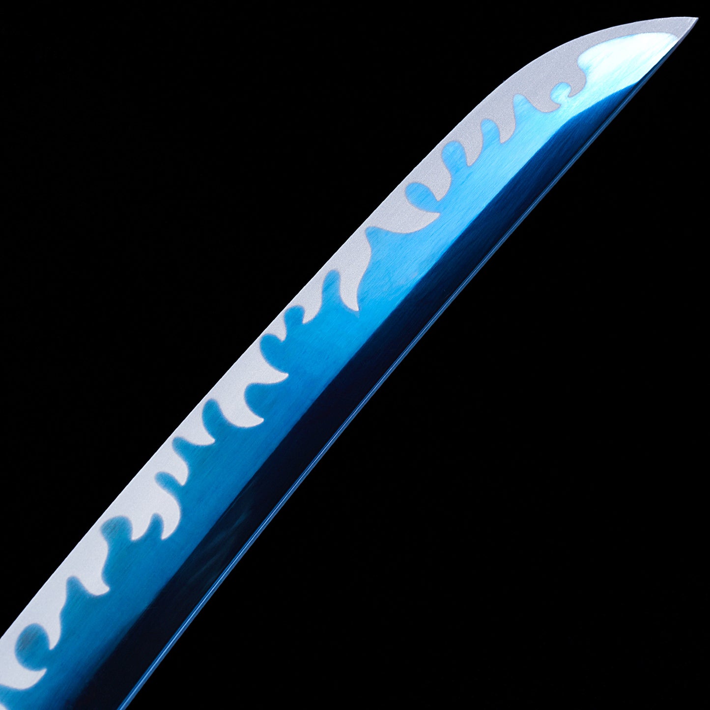 Blue Blade Wave Pattern Tanto