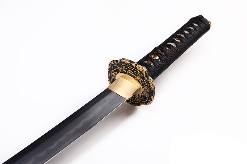 Black & Gold Dragon Relief Samurai Katana