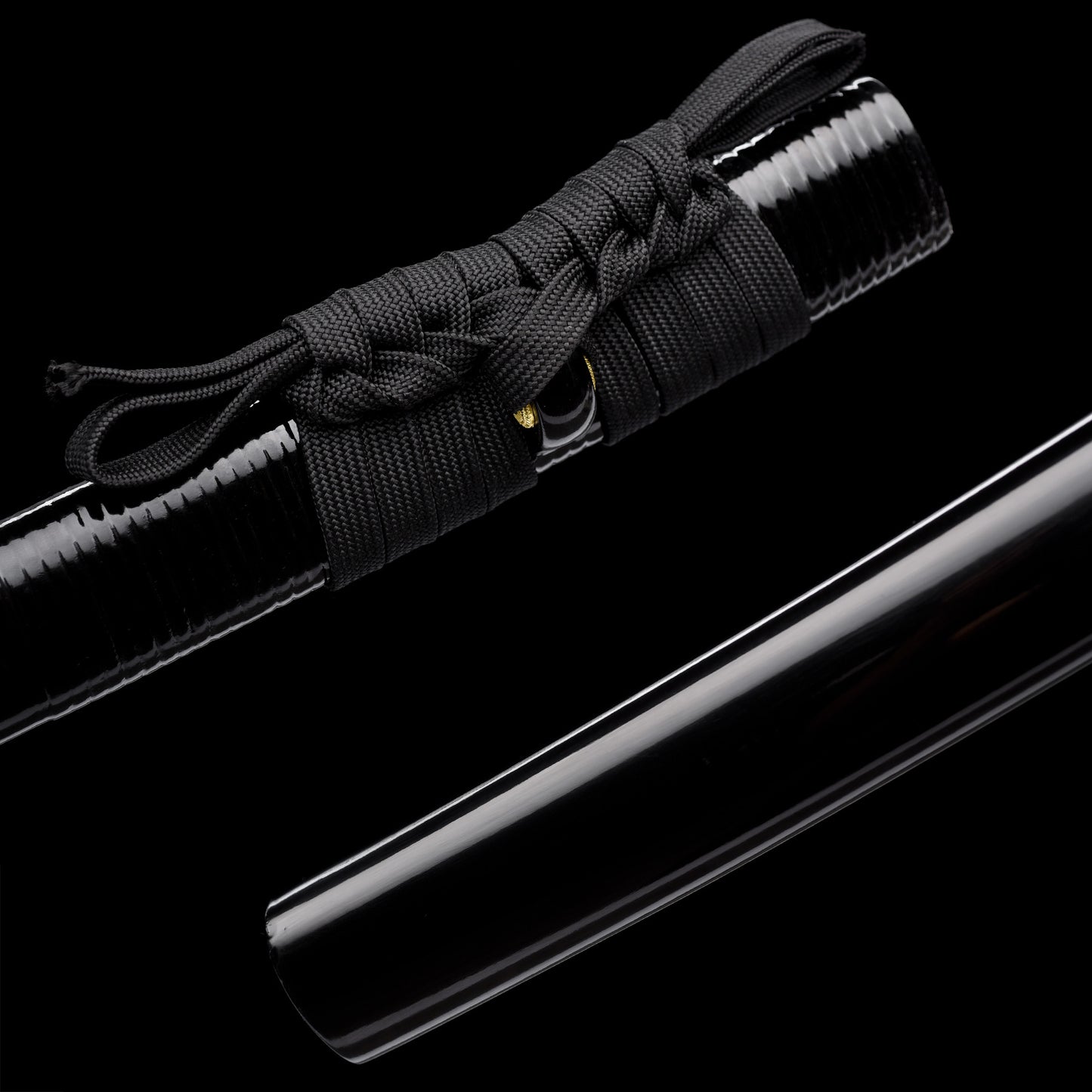 Katana sword habaki and seppa detail - blade collar and spacer close-up