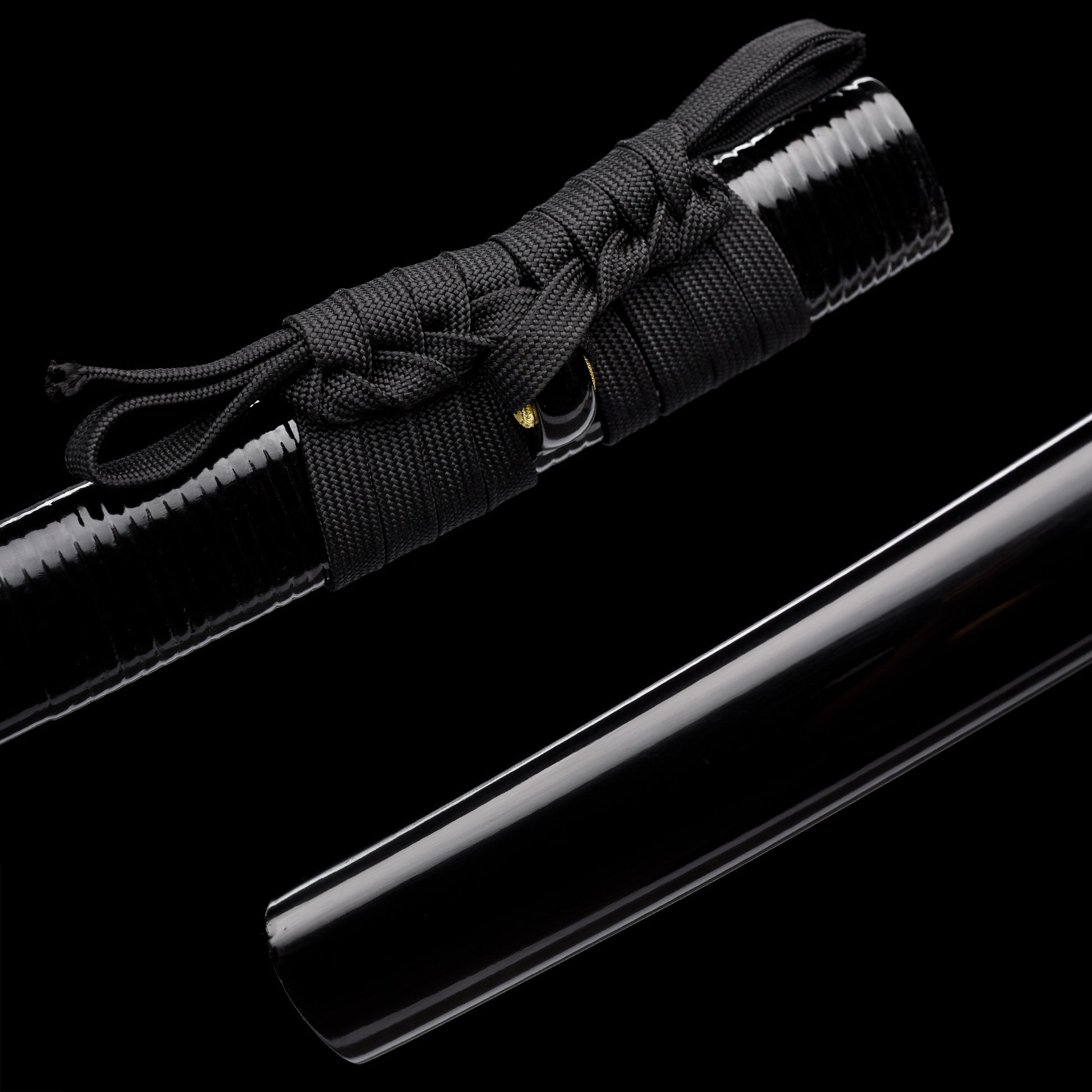 Katana sword habaki and seppa detail - blade collar and spacer close-up