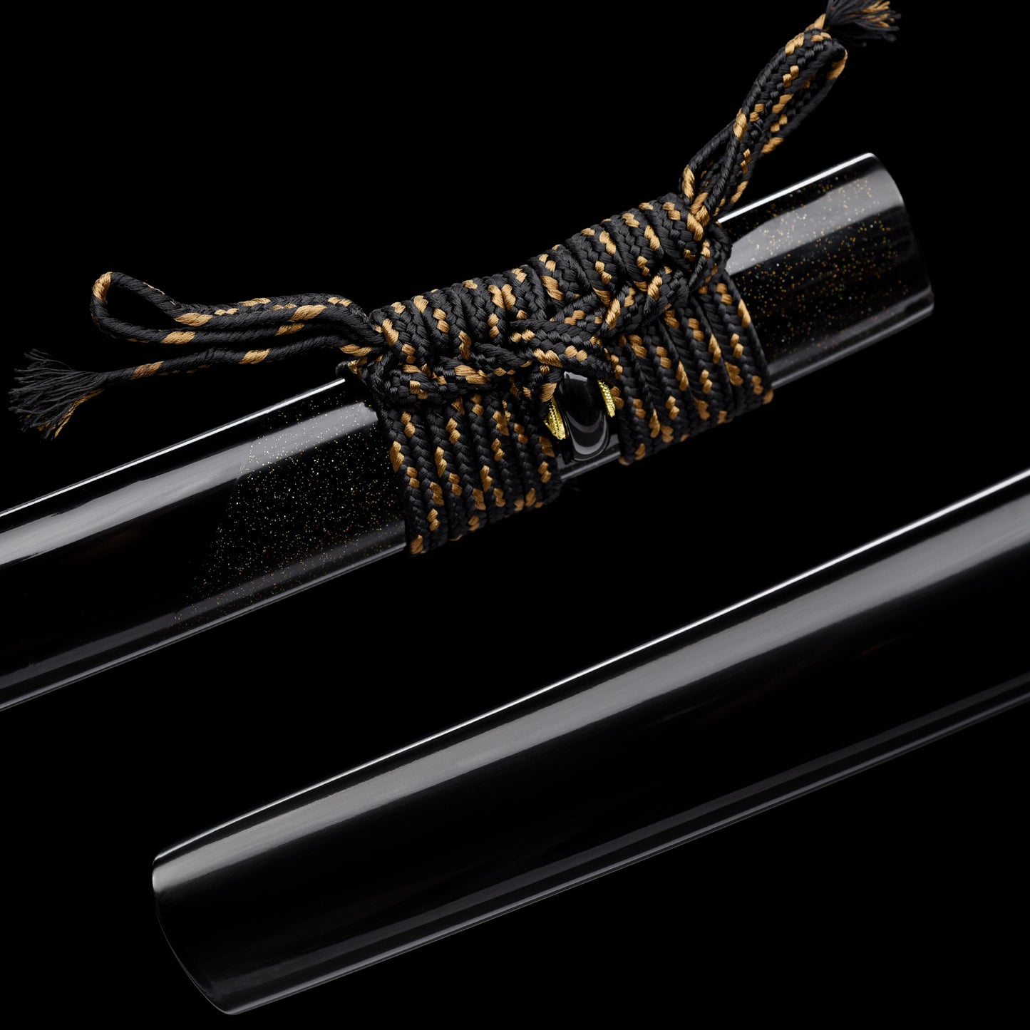 Katana sword habaki and seppa detail - blade collar and spacer close-up